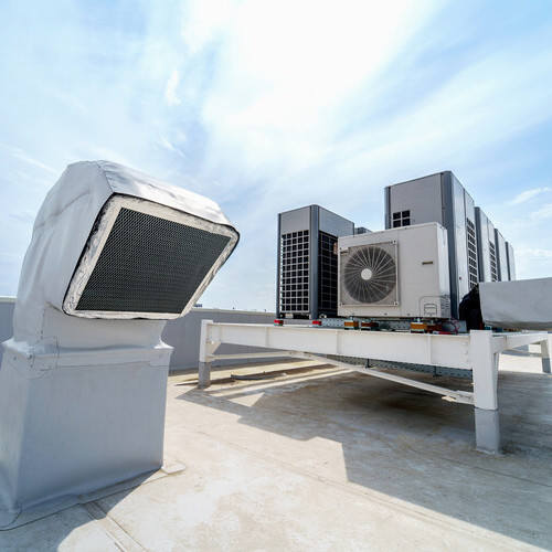 HVAC equipment on a rooftop