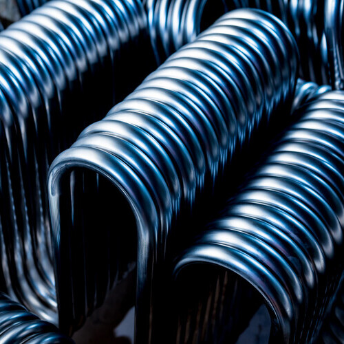 closeup of a heat exchanger